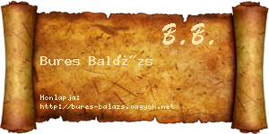 Bures Balázs névjegykártya